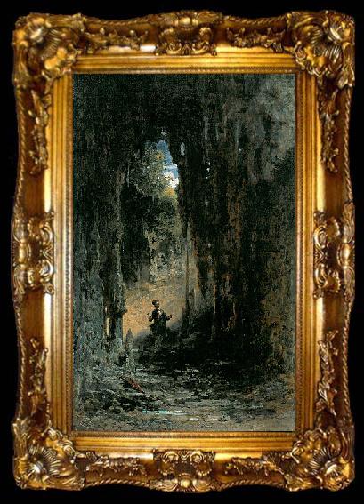 framed  Carl Spitzweg Der Mineraloge in der Grotte, ta009-2